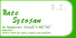 mate sztojan business card